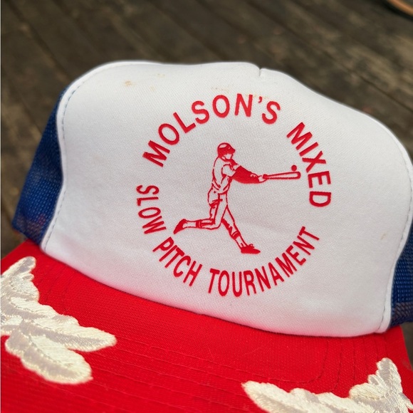 Vintage MOLSON BASEBALL Trucker hat baseball tournament mesh foam - Picture 2 of 6